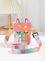 Unicorn Shaped Bubble Pop Fidget Toy Bag