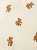 Newborn Baby Boy Bear Print Jumpsuit & Bib - Image 6