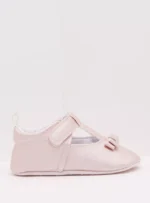 Textured Mary Jane Shoes with Bow Accent